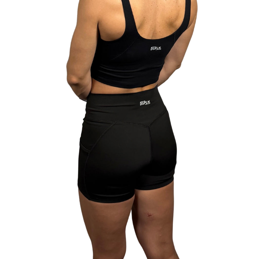High Rise Pocket Short — Black
